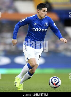 Aktenfoto vom 20-08-2021 von Aktenfoto vom 05-04-2021 von Evertons James Rodriguez. Ausgabedatum: Montag, 20. September 2021. Stockfoto