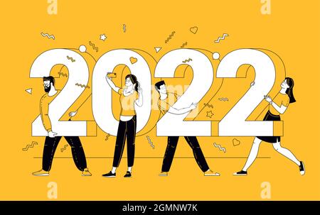 Vektorkonzept für das neue Jahr. Stock Vektor