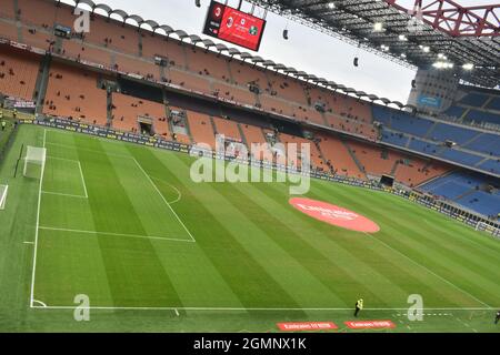 Im Inneren von San Siro/Giuseppe Meazza, AC Milan & Inter Mailand Stadion Stockfoto