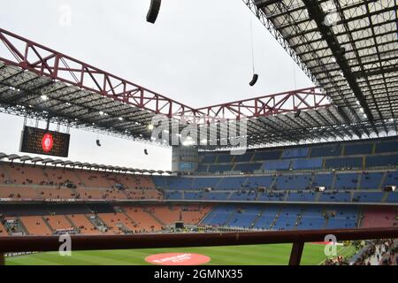 Im Inneren von San Siro/Giuseppe Meazza, AC Milan & Inter Mailand Stadion Stockfoto