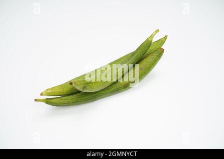 Snake Gourd isoliert auf weißem Hintergrund mit Beschneidungspfad Stockfoto