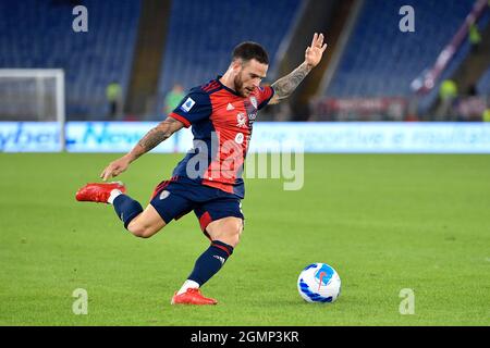 Rom, Italien. September 2021. Nahitan Nández während des vierten Tages der Serie A Meisterschaft SS Lazio gegen Cagliari Calcio am 19. September 2021 im Stadio Olimpico in Rom, Italien (Foto von Domenico Cippitelli/Pacific Press/Sipa USA) Credit: SIPA USA/Alamy Live News Stockfoto