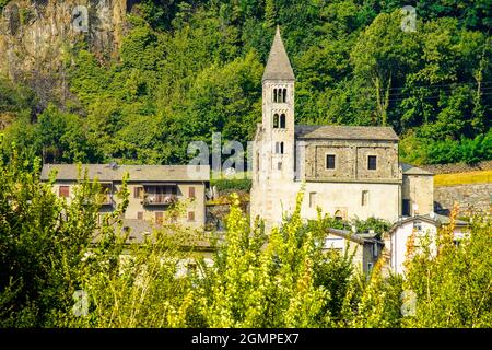 Kirche Santa Marta in Sondalo Dorf, Valtellina, Lombardei, Italien. Stockfoto