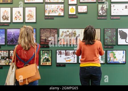 Bologna, ITALIEN. April 2019. Ansichten von Bologna Eröffnungstag der Kinderbuchmesse im Bezirk Fiera in Bologna, Italien. Stockfoto