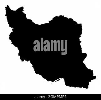 Iran Silhouette Karte isoliert auf weißem Hintergrund Stock Vektor
