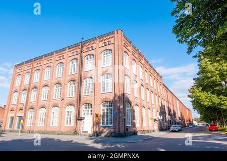 Porin Puuvilla, ehemalige Finlayson-Fabrik, beherbergt Kauppakeskus Puuvilla  und andere Orte in Pori, Finnland Stockfotografie - Alamy