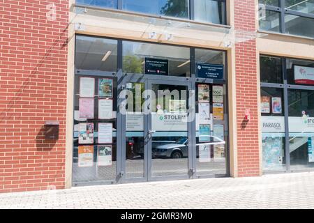 Bytow, Polen - 31. Mai 2021: STOLEM Kaschubian Business Incubator. Stockfoto