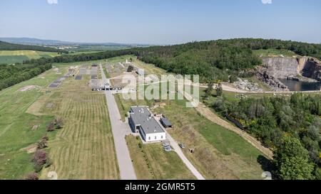 Rogoznica, Polen - 3. Juni 2021: Luftaufnahme des Konzentrationslagers Gross-Rosen, das während des Zweiten Weltkriegs von Nazi-Deutschland gebaut und betrieben wurde Stockfoto