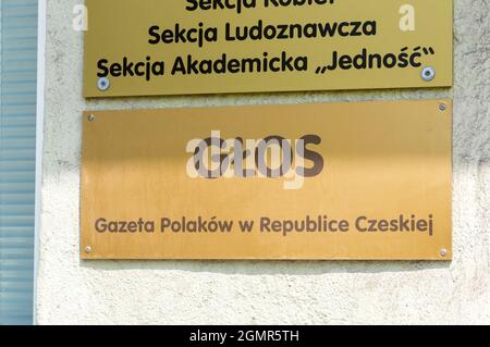 Cesky Tesin, Tschechische Republik - 5. Juni 2021: Glos, Zeitung der Polen in der Tschechischen Republik. Stockfoto