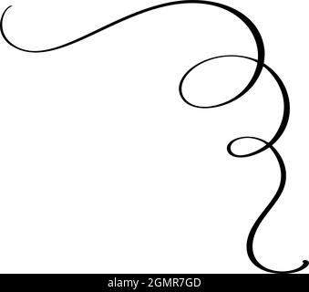 Vector vintage Ecke blühen, Swirl dekorativen Ornamenten. Florale Linien filigrane Design Element. Gedeihen Element für die Einladung oder Hochzeit Menü curl Stock Vektor