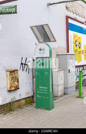 Zielona Gora, Polen - 1. Juni 2021: Fahrradverleih. Stockfoto