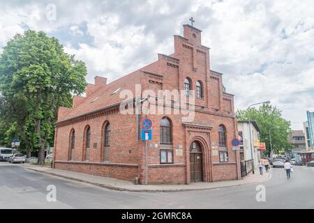 Zielona Gora, Polen - 1. Juni 2021: Pfarrei unserer Lieben Frau, Königin von Polen. Stockfoto