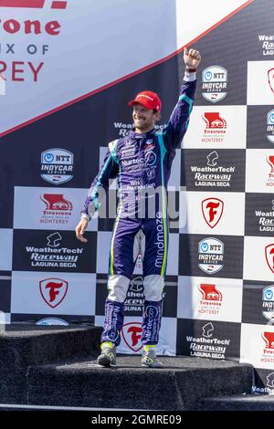 Monterey, Kalifornien, USA. September 2021. COLTON HERTA (26) aus Valencia, Kanada, gewinnt den Grand Prix von Monterey beim WeatherTech Raceway Laguna Seca in Monterey, Kalifornien. (Bild: © Walter G Arce SR Grindstone Medi/ASP über ZUMA Press Wire) Stockfoto
