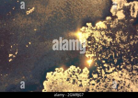 Abstraktes Marmormuster in Gold, Blau und Grau mit Glitzern. Vektor Hintergrund in Alkoholtinte Technik mit Glitzer. Vorlage für Banner, Poster Design. Stock Vektor