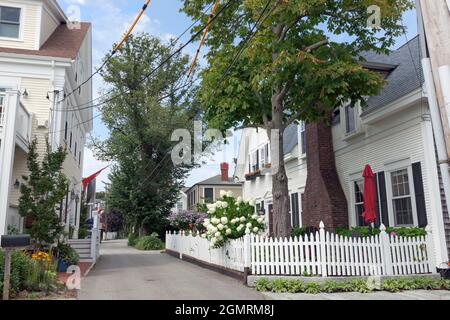 Dyer Street in Provincetown, Massachusetts am Cape Cod in den Vereinigten Staaten. Stockfoto