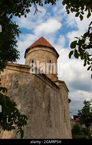 Kirche der Heiligen Elishe in Kisch Dorf der Stadt Sheki in Aserbaidschan. Frühes Christentum im Kaukasus. Stockfoto