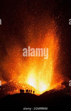 Vulkantouristen, Island Stockfoto