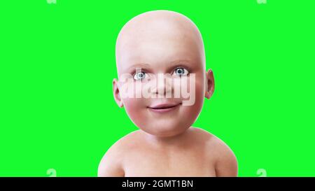 Lustig sprechendes Baby, Kinder. 3d-Rendering. Stockfoto