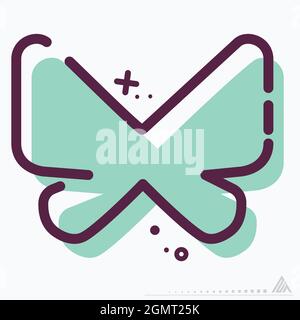 Icon Vector of Butterfly - MBE Syle - einfache Illustration, editierbare Kontur, Design Template Vector, gut für Drucke, Poster, Ankündigungen, ankündigen Stock Vektor