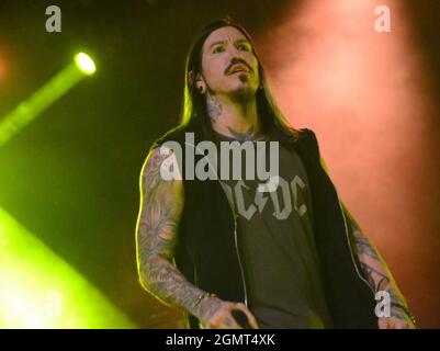 17. September 2021 - Sänger Craig Mabbitt von der Band Escape the Fate tritt im EPIC Event Center in Green Bay, Wisconsin, auf. Ricky Bassman/Cal Sport Media Stockfoto