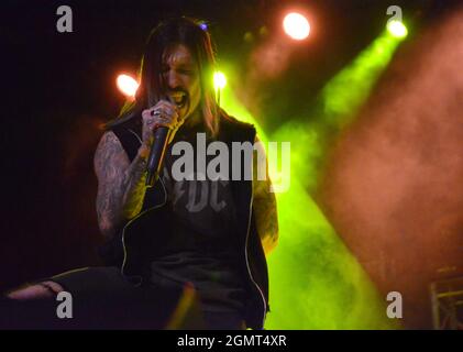 17. September 2021 - Sänger Craig Mabbitt von der Band Escape the Fate tritt im EPIC Event Center in Green Bay, Wisconsin, auf. Ricky Bassman/Cal Sport Media Stockfoto