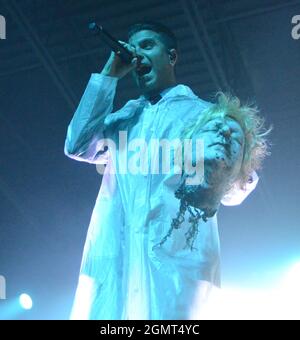 17. September 2021 - Sänger Spencer Charnas von der Band Ice Nine Kills tritt im EPIC Event Center in Green Bay, Wisconsin, auf. Ricky Bassman/Cal Sport Media Stockfoto