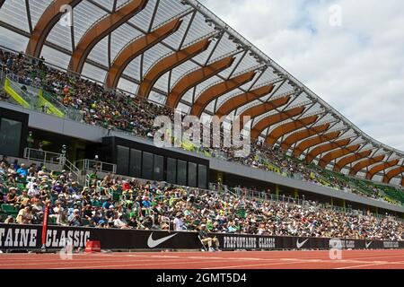 Allgemeine Gesamtansicht des Hayward Field während des 46. Prefontaine Classic, Samstag, 21. August 2021, in Eugene, Oregon (Dylan Stewart/Image of Sport) Stockfoto