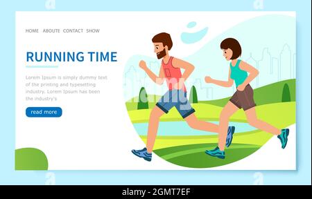 Sportwettkämpfe, Outdoor-Training, Leichtathletik. Gesunder, aktiver Lebensstil. Stock Vektor