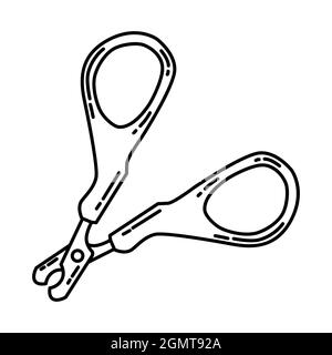 Nail Clipper Kit für Pet Grooming Tools Handgezeichnetes Icon Set Vector. Stock Vektor