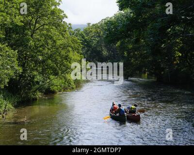 Rafting in Kushiro River, Hokkaido, Japan Stockfoto