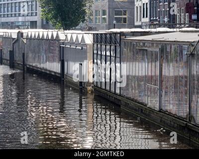 Amsterdam, Niederlande - 28. Mai 2016; keine Menschen im Blick. Amsterdams berühmter Blumenmarkt, Bloemenmarkt, liegt entlang der Singel zwischen Koni Stockfoto