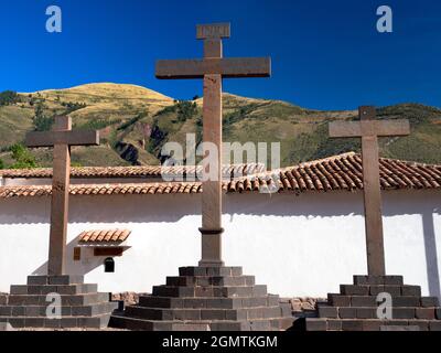 Andahuaylillas Peru - 18. Mai 2018 San Pedro AP – stol de Andahuaylillas Kirche in der Nähe von Cusco wird oft als Sixtinische Kapelle der Anden, Stockfoto