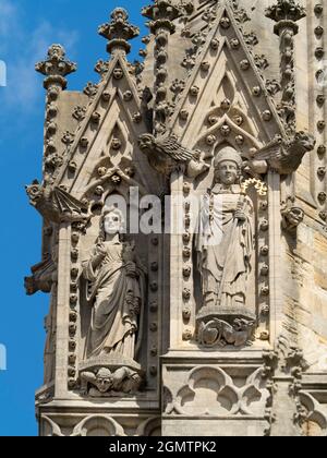 Oxford, England - 2015; keine Menschen im Blick. Die University Church of St Mary the Virgin ist eine prominente Oxford Kirche auf der Nordseite der Th Stockfoto