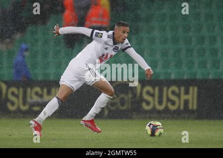 Mehdi ZERKANE aus Bordeaux während des französischen Ligue 1-Fußballspiels zwischen AS Saint-Etienne und dem FC Girondins de Bordeaux am 18. September 2021 im Geoffroy-Guichard-Stadion in Saint-Etienne, Frankreich - Foto: Romain Biard/DPPI/LiveMedia Stockfoto