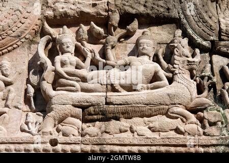 Preah Khan, Kambodscha - 19. Januar 2005 Ein Triumph der mittelalterlichen Khmer-Kultur, die Schätze von Angkor Wat und Angkor Thom in Kambodscha sind unvergleichlich Stockfoto