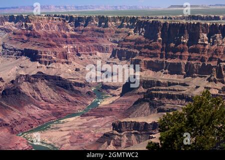 Arizona, USA - Juni 2008; Desert View befindet sich mehr als 20 Meilen östlich des Hauptgebiets des Grand Canyon Village, in Richtung Osten Stockfoto