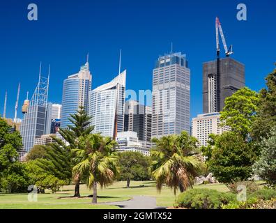 Sydney, Australien - 17. Februar 2109; südlich des Hafens, des Opernhauses und westlich der Innenstadt gelegen, sind die wunderschönen Botanischen Gärten ein fa Stockfoto