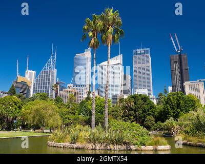 Sydney, Australien - 17. Februar 2109; südlich des Hafens, des Opernhauses und westlich der Innenstadt gelegen, sind die wunderschönen Botanischen Gärten ein fa Stockfoto