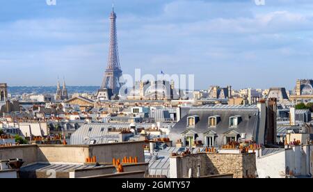 Paris, Frankreich - 20. September 2018 die wunderbare Skyline von Paris enttäuscht nie. Hier sehen wir einen erhöhten Aussichtspunkt südwestlich von Beaubourg Stockfoto
