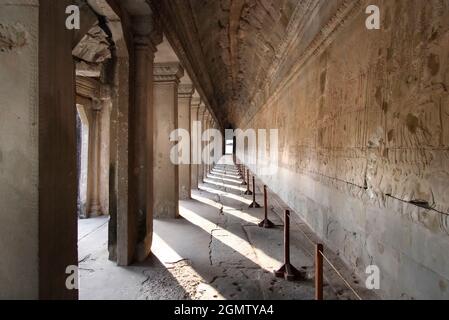 Angkor Wat, Kambodscha - 19. Januar 2005 Ein Triumph der mittelalterlichen Khmer-Kultur, die Schätze von Angkor Wat und Angkor Thom in Kambodscha sind unvergleichlich. Stockfoto