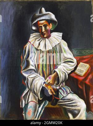 Pablo Picasso. (Spanisch, 1881-1973). Pierrot. Paris 1918. Öl auf Leinwand. Stockfoto