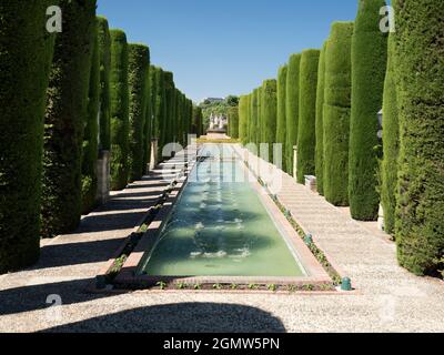 Cordoba, Spanien - 16. Juni 2015; keine Menschen im Blick. Der Alcazar de los Reyes Cristianos (Alcazar der christlichen Könige), auch bekannt als der Alcazar von C. Stockfoto