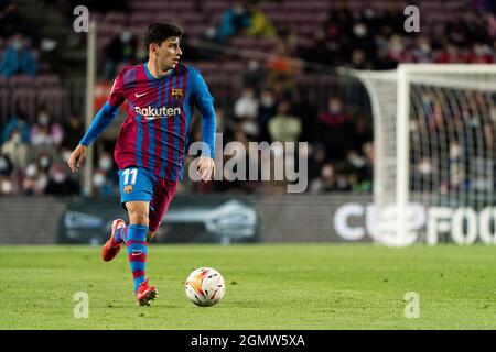 SPAIN-SOCCER-LA LIGA SANTANDER-FCB GEGEN GRANADA CF. FC Barcelona (11) Demir beim Spiel der Liga Santander zwischen dem FC Barcelona und dem FC Granada im Camp Nou, Barcelona, Spanien, am 20. September 2021. © Joan Gosa 2021 Stockfoto