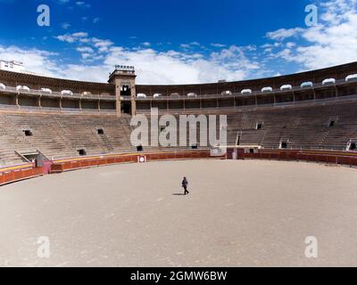 Mallorca, Spanien - 11. Mai 2018; die Plaza de Toros de Palma de Mallorca ist eine der wichtigsten Stierkampfarena und liegt auf Palma de Mallorca, der Hauptstadt der Stadt Stockfoto