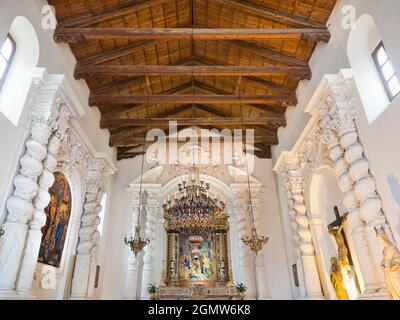 Taormina, Sizilien, Italien - 20. September 2019 in der winzigen Kirche der Heiligen Katharina in Taormina, Sizilien. Taormina ist ein charmantes kleines Schlepptau auf einem Hügel Stockfoto