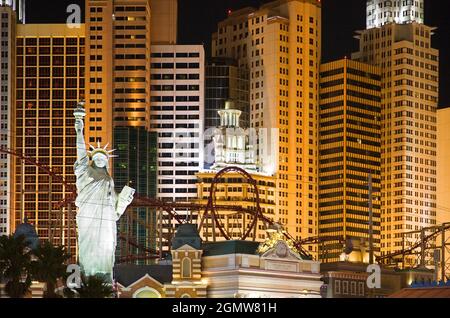 Las Vegas, USA - 2008. Juni; die Welt scheint sich zwischen Menschen zu Spalten, die Sin City lieben, und denen, die es hassen. Ich bin im letzteren Lager, aber das tut Stockfoto