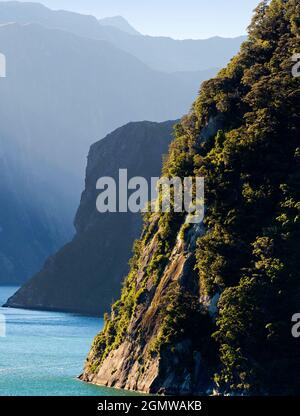 Fiordland, Neuseeland - 25. Februar 2019; Milford Sound ist eines der landschaftlichen Wunder der Welt. Es ist ein herrlicher Fjord des entsprechend n Stockfoto