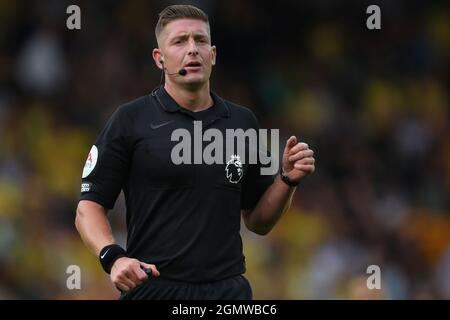 Schiedsrichter, Robert Jones - Norwich City / Watford, Premier League, Carrow Road, Norwich, Großbritannien - 18. September 2021 nur redaktionelle Verwendung - es gelten DataCo-Einschränkungen Stockfoto