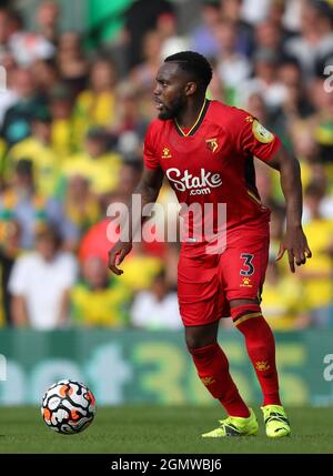 Danny Rose von Watford - Norwich City / Watford, Premier League, Carrow Road, Norwich, Großbritannien - 18. September 2021 nur zur redaktionellen Verwendung - es gelten DataCo-Einschränkungen Stockfoto