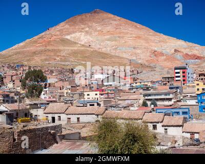 Potosi, Bolivien - 22. Mai 2018 Potosi und seine Geschichte sind untrennbar mit Silber verbunden. Eine der höchsten Städte der Welt auf einer Höhe von Stockfoto